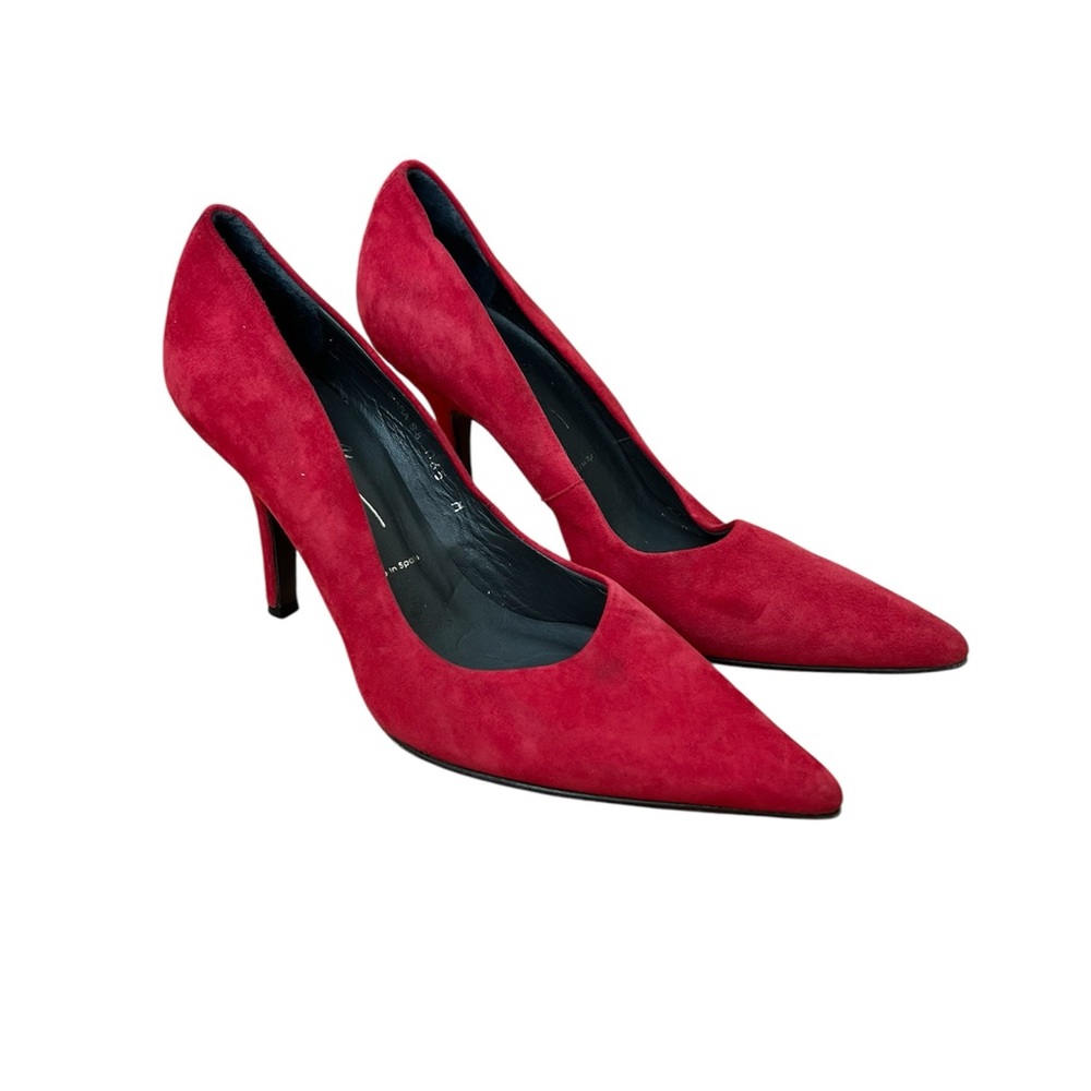 Donald J Pliner Red Suede Pumps